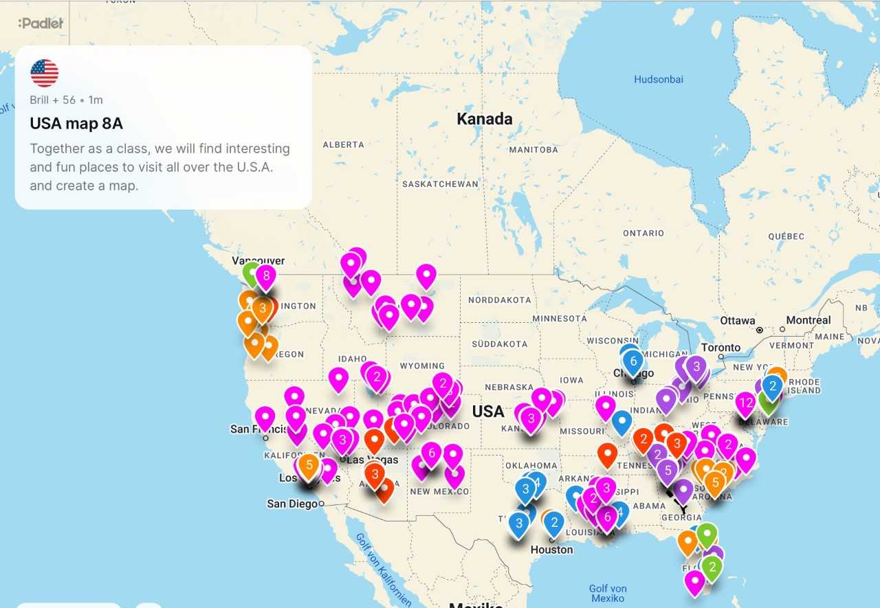 Mapping the U.S.A. – Ein digitales Projekt der Englischklasse 8A