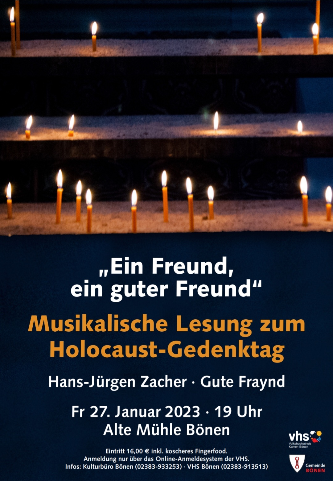 „Ein Freund, ein guter Freund“ – Musikalische Lesung zum Holocaust-Gedenktag am 27.01.2023 in der VHS Bönen