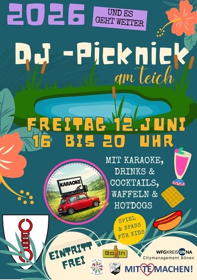 News aus der Gemeinde: Herzliche Einladung zum DJ Picknick am 12.06.2026, 16-20 Uhr am Gemeindeteich
