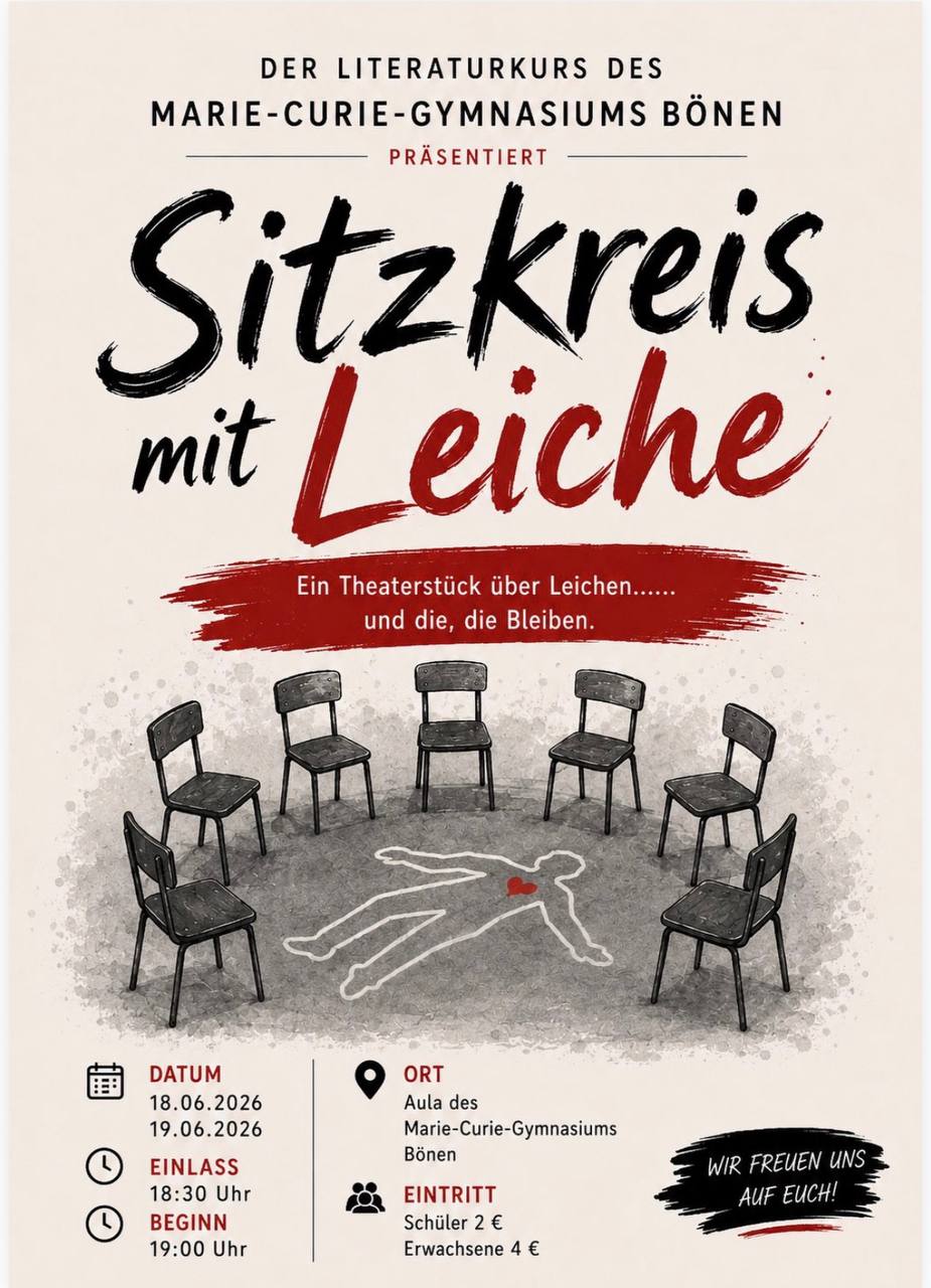Der Ehemann nervt?! Warum nicht ein bisschen ermorden lassen… – Der Literaturkurs der Q1 lädt herzlich zu seiner Kriminalkomödie ein!