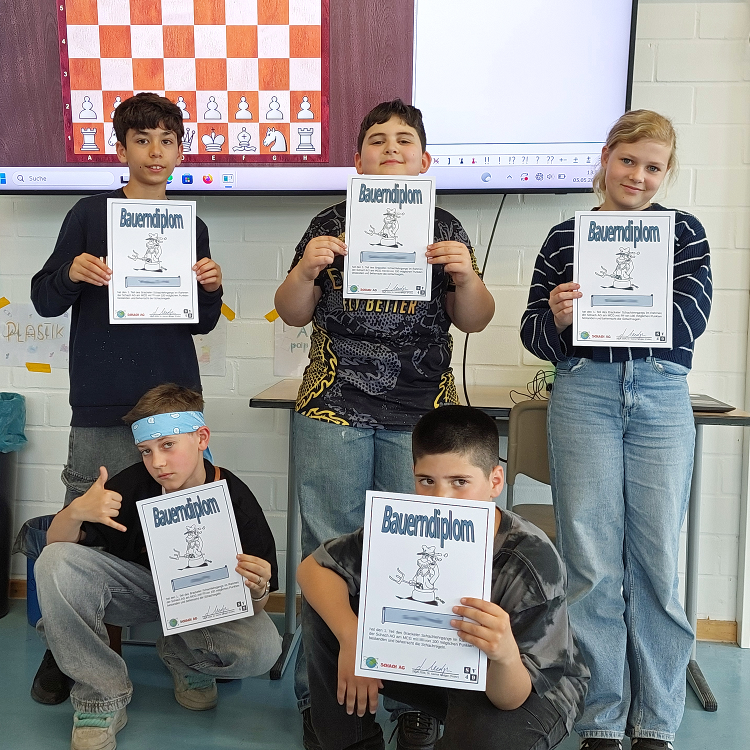 Schach AG: Achtmal Bauerndiplom verliehen!